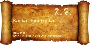 Kanka Henrietta névjegykártya